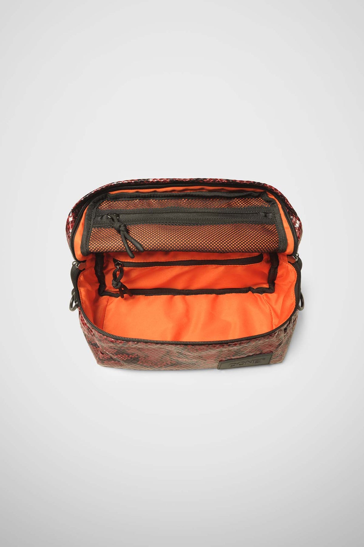 Beauty Bag Stampa pitone bordeaux